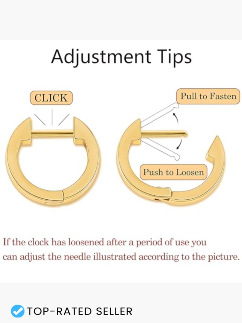 Gold Huggie Hoop Earrings Hypoallergenic Lightweight Women Jewelry - Picture 5 of 7